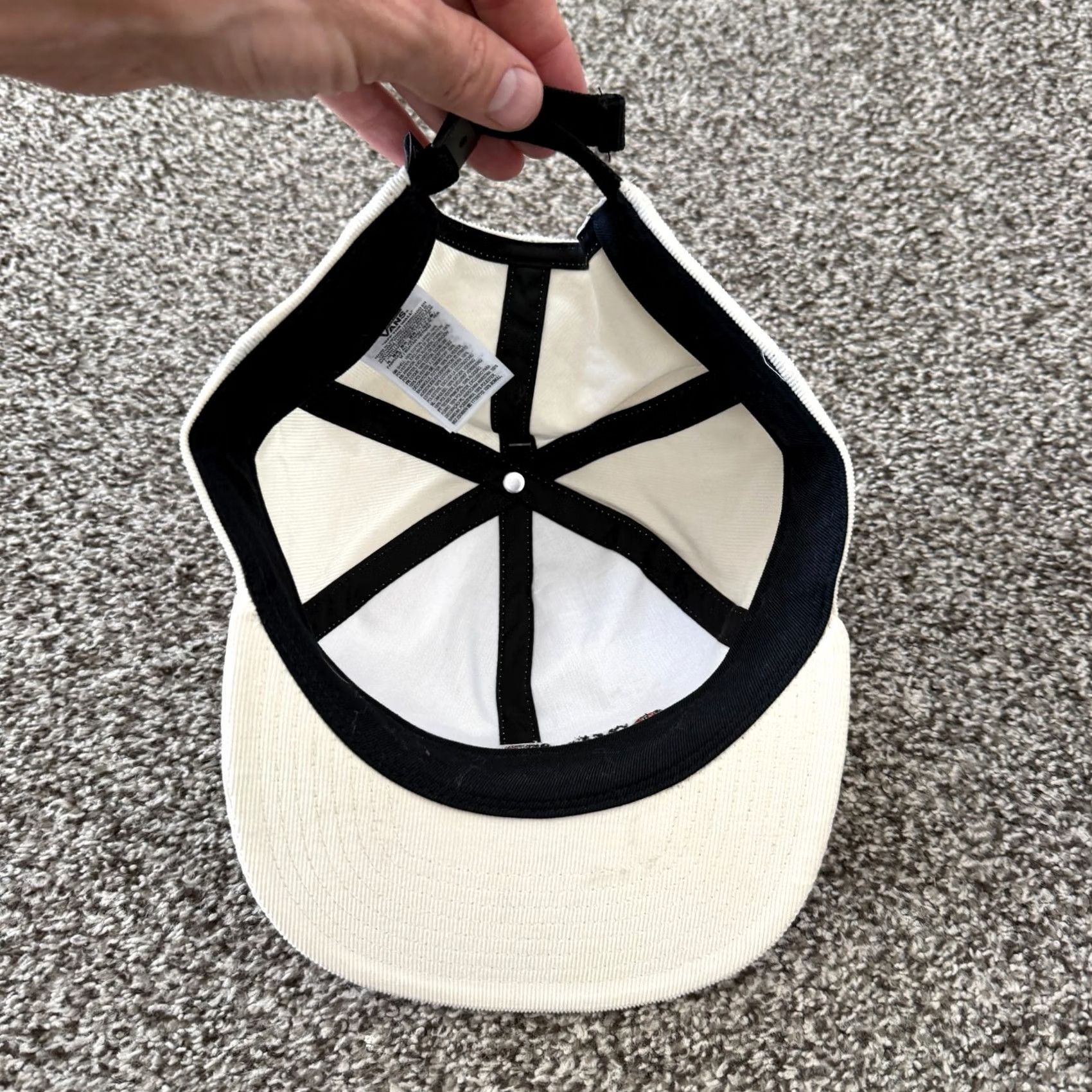 Vans VANS Pest Control White Adjustable Baseball Cap Funny Graphic Hat Corduroy Hat Men Casual Adjustable Cap White Men Cap Size ONE SIZE - 6 Thumbnail