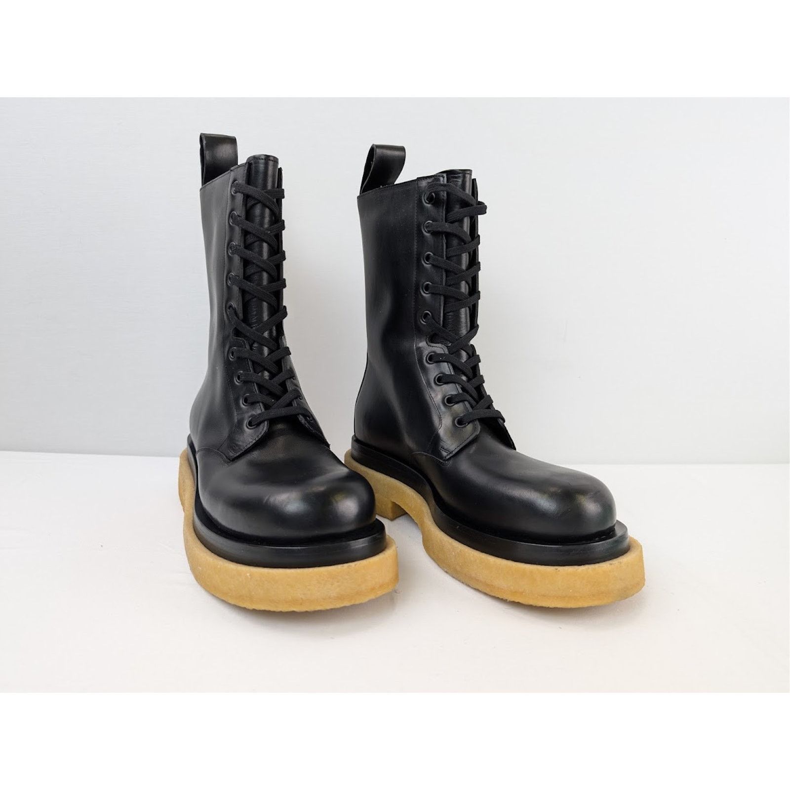 Bottega Veneta o1rshd1 Military Calf Lug Boots in Black Size US 7 / EU 40 - 5 Thumbnail