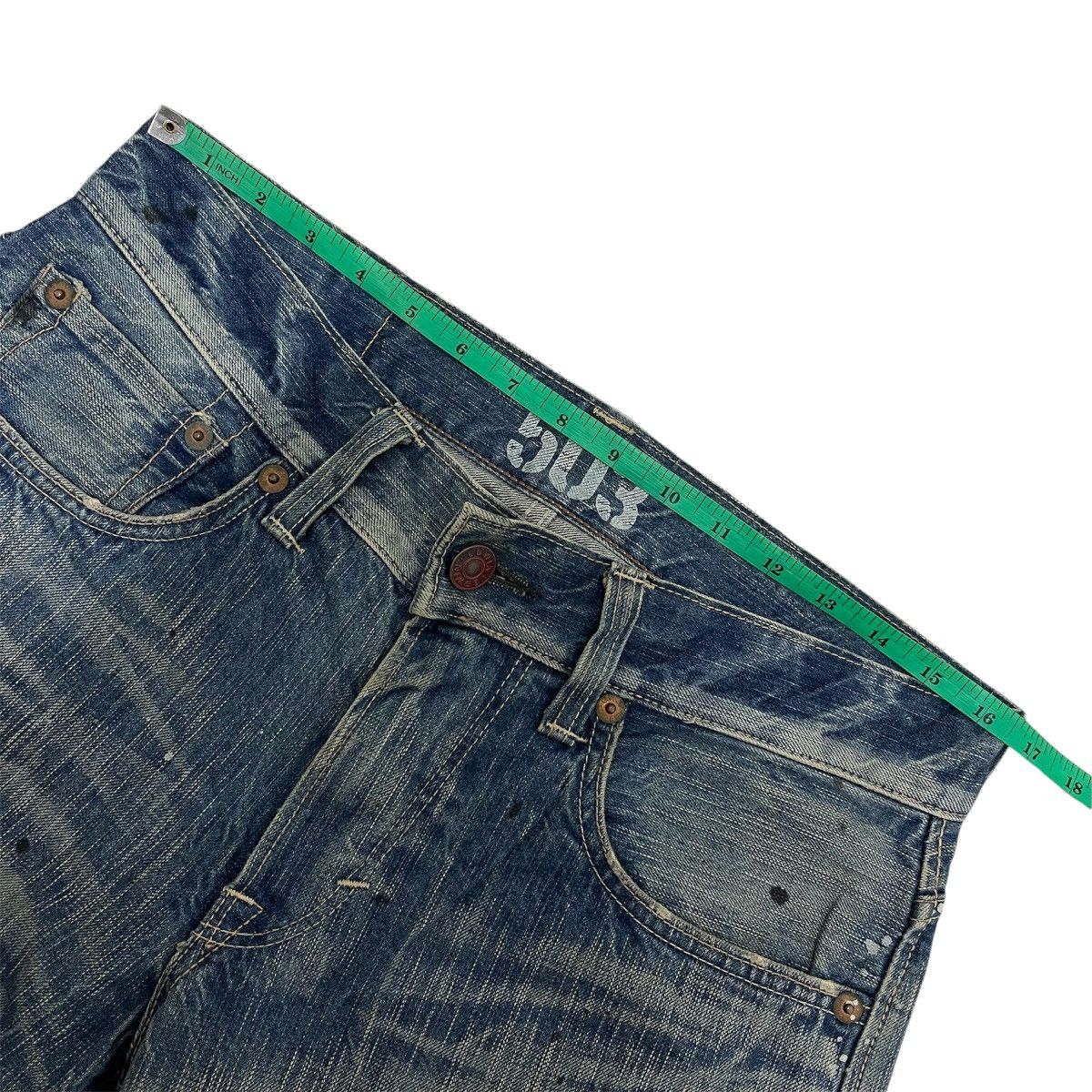 Kapital Flare Jeans Edwin Clawmark Distressed Painted Denim Boot Cut Size US 31 - 6 Thumbnail