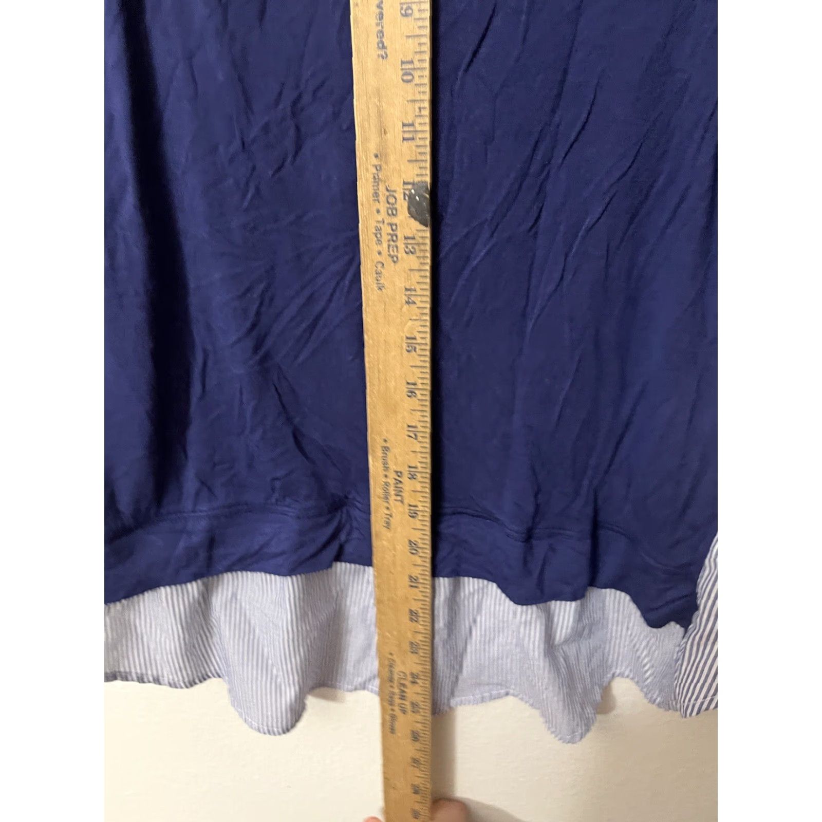 Vintage VINTAGE Little Yellow Button Blouse Blue Lagenlook Tunic 3/4 Sleeve Top Sz M Striped Size M / US 6-8 / IT 42-44 - 4 Thumbnail