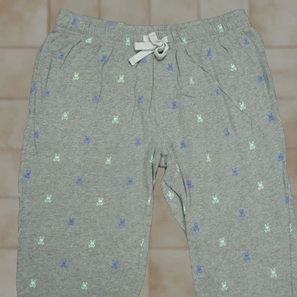 Psycho Bunny Psycho Bunny Pants Mens Medium Gray Print All Over Sleepwear Pockets Lightweight Size US 31 - 1 Thumbnail