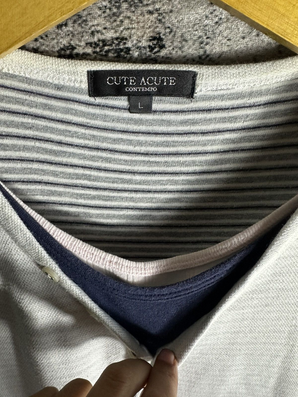 Hysteric Glamour IF SIX WAS NINE LGB STYLE TRIPLE COLLAR STRIPED SHORT SLEEVE Size US M / EU 48-50 / 2 - 3 Thumbnail