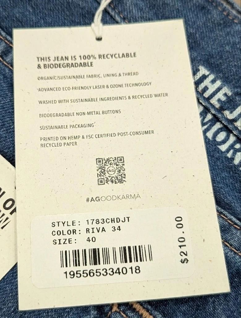 AG Adriano Goldschmied Adriano Goldschmied AG Tellis Slim Straight Jeans 40 x 34 Size US 40 / EU 56 - 6 Thumbnail
