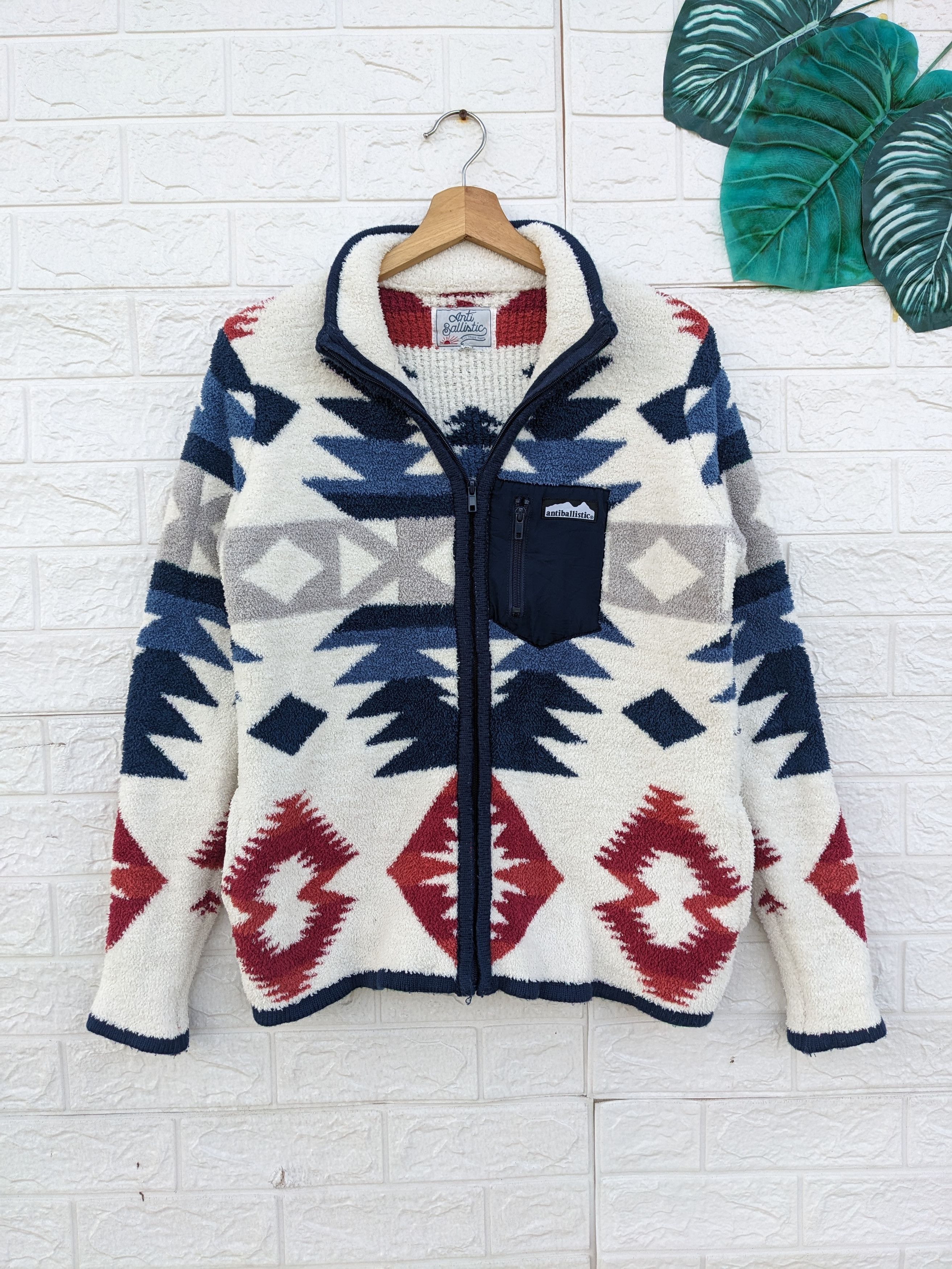 image of Anti Balistic Deep Pile Native Fleece Jacket in White, Men's (Size Medium)