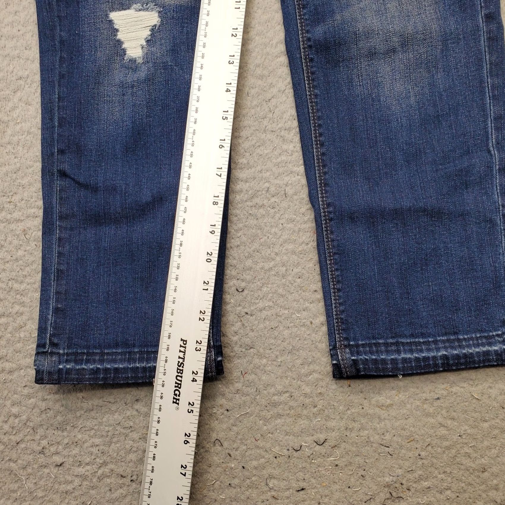 White House Black Market White House Black Market Jeans Women 2 Blue Denim Stretch Slim Crop Straight Leg Size 26" / US 2 / IT 38 - 4 Thumbnail