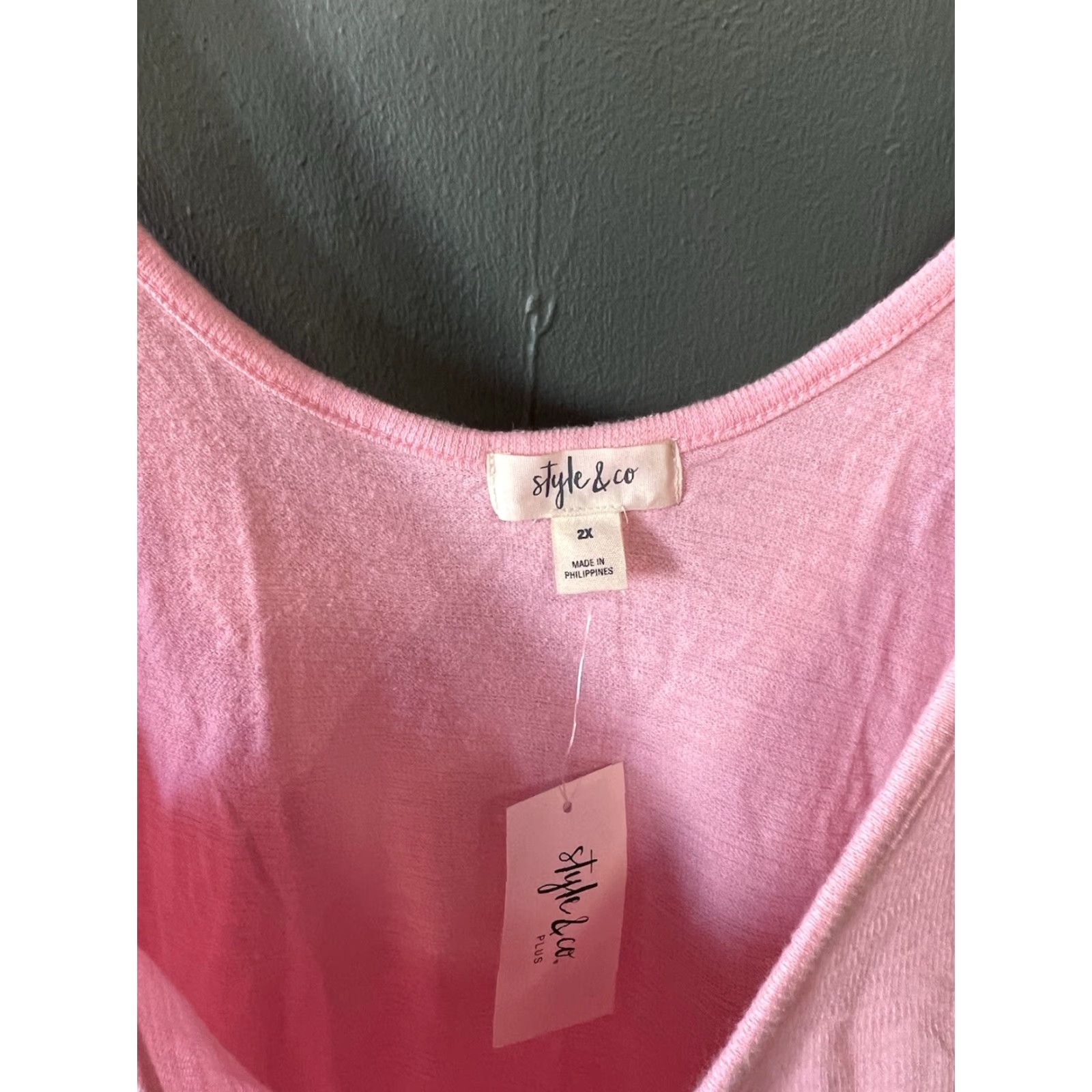 Vintage Style&co Style&co Womens Pink Knit Front Tie Sleeveless Dress Plus Size 2X Fit & Flare Knee Length Sleeveless Tie Knit Dress Womens Plus 2X Pink Size XXL / US 16-18 / IT 52-54 - 3 Thumbnail