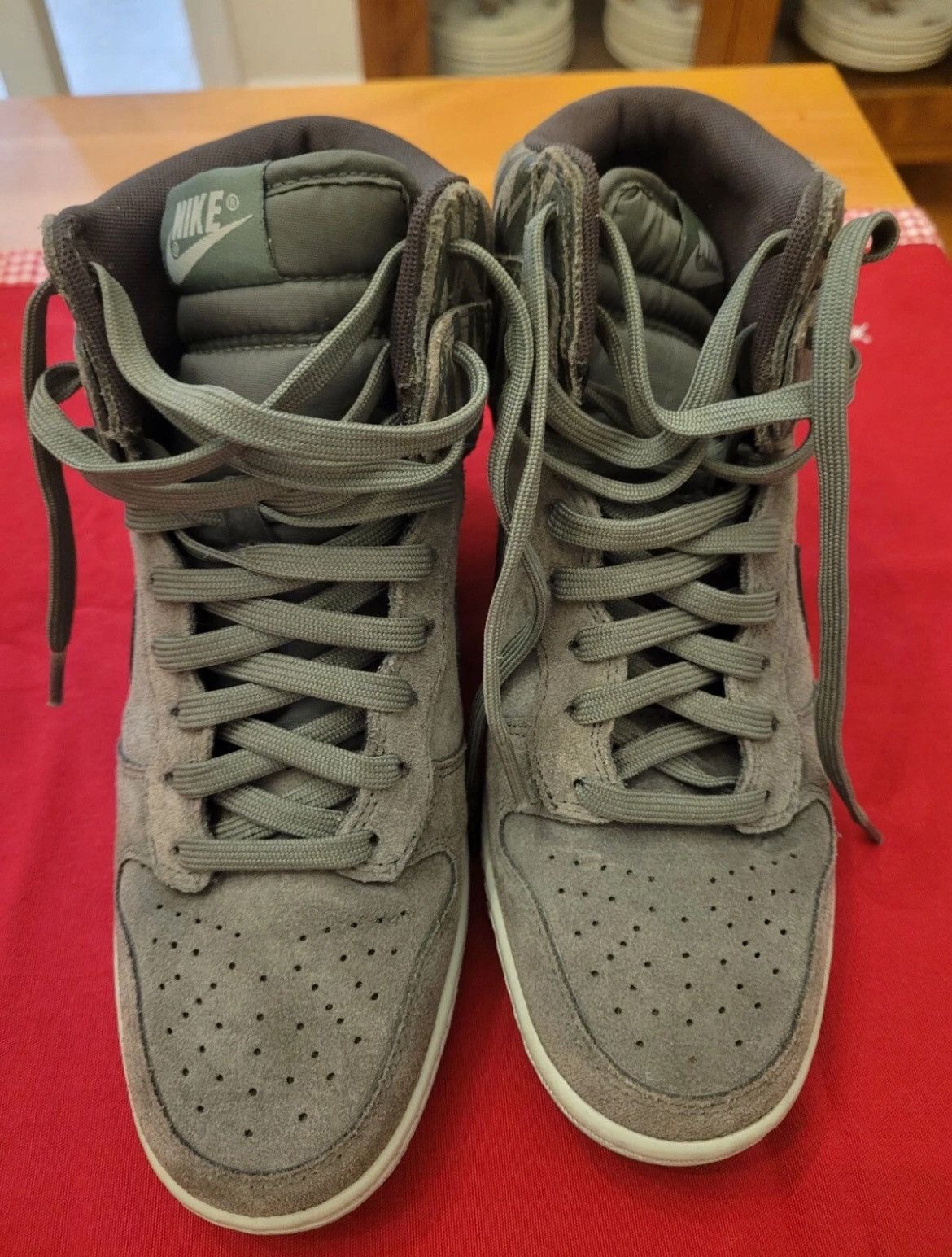 Nike 2013 Nike Dunk Sky High Print Dark Mica Green/Sea Spray Size US 7 / IT 37 - 2 Thumbnail