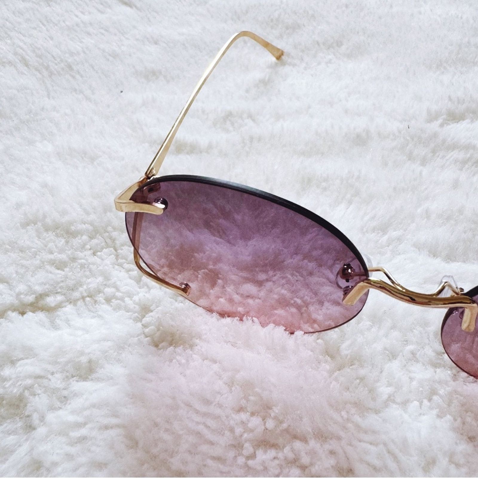 Other Ruth Clear Purple Round Metal Sunglasses Size ONE SIZE - 3 Thumbnail