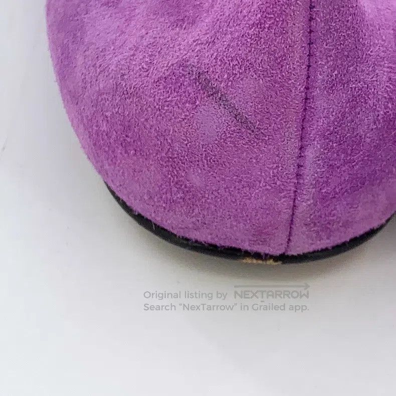 Gucci Gucci Purple pointed bow bee diamond suede casual flat sho Size US 7 / IT 37 - 9 Thumbnail