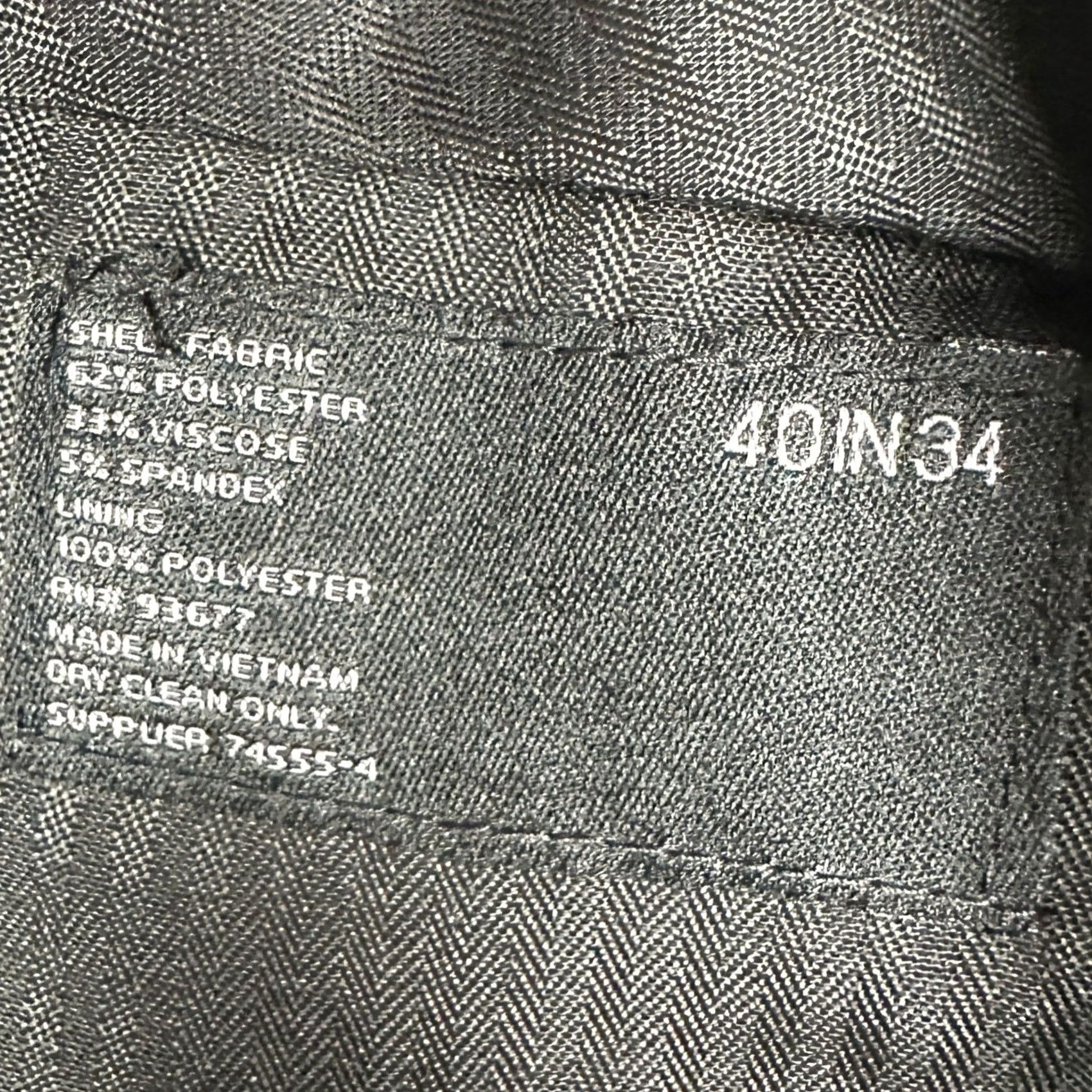 Vintage J. Ferrar Pants Mens 40X34 Black Dress Classic Fit Straight Flat Front Size US 40 / EU 56 - 3 Thumbnail