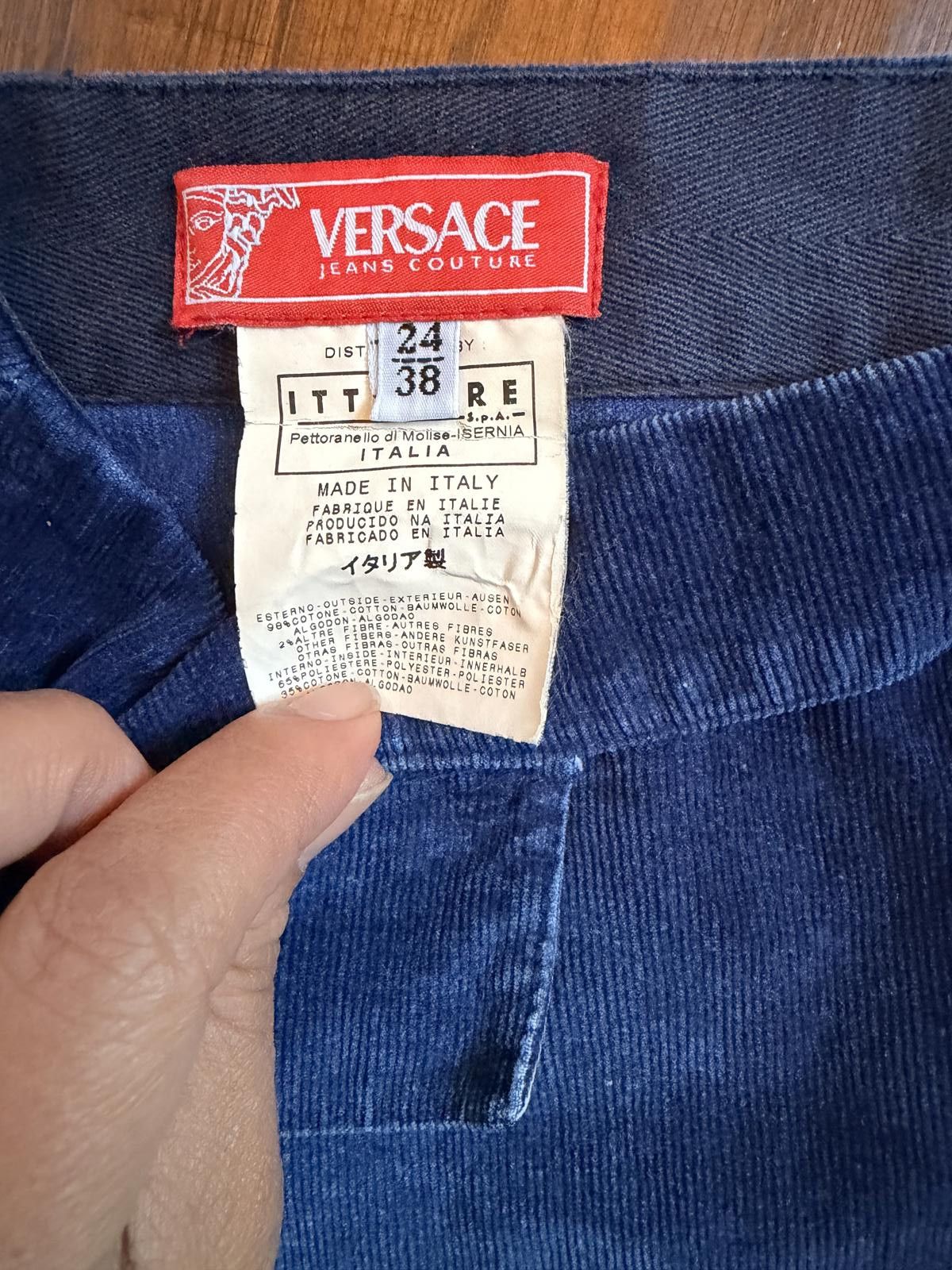Versace Jeans Couture Versace Jeans Couture Women's Blue Corduroy Mini Skirt Size 25" / US 0 / IT 36 - 3 Thumbnail