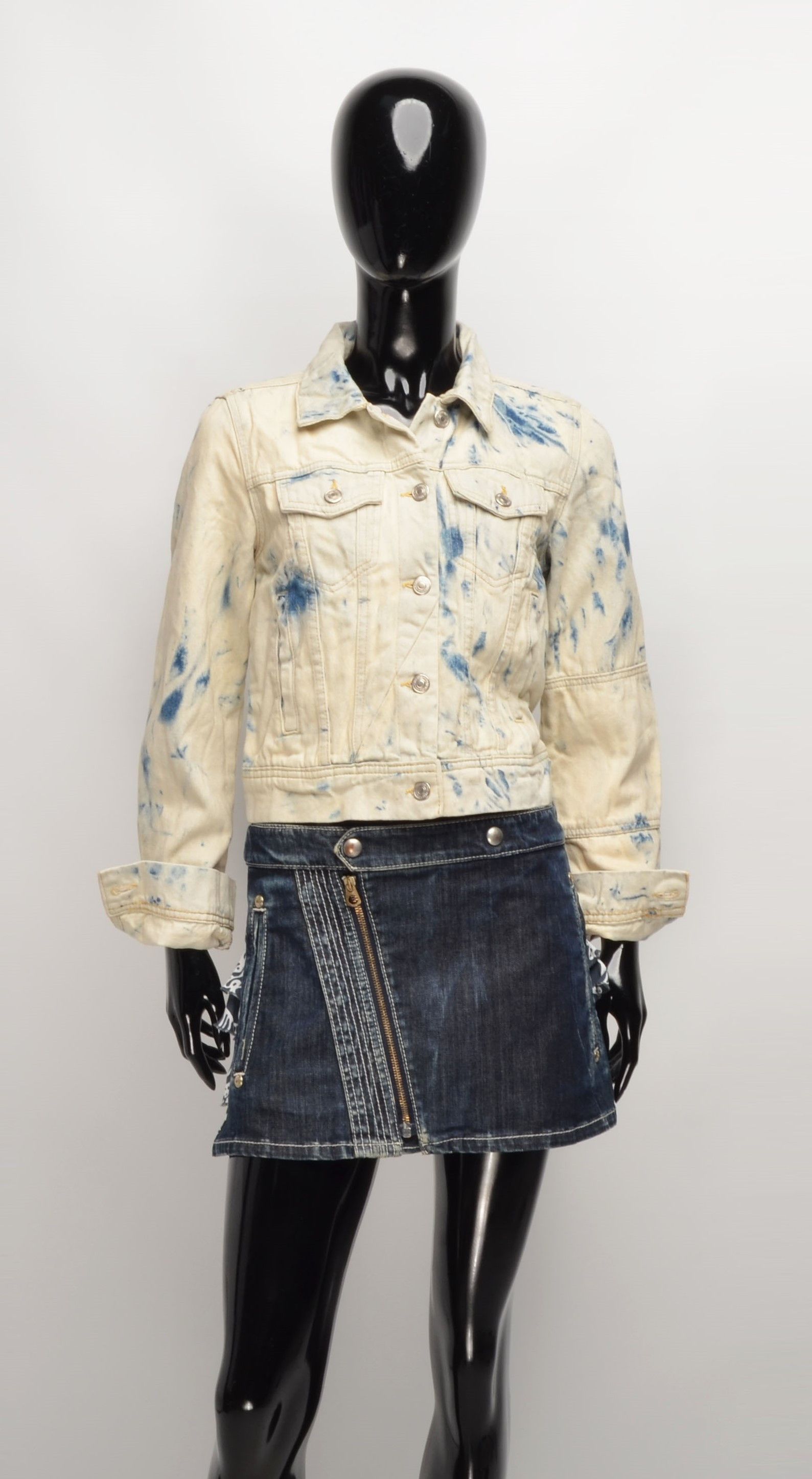 Free People Free People Jones Tie Dye Y2K Boho Denim Jacket Size US XS / EU 42 / 0 - 2 Thumbnail