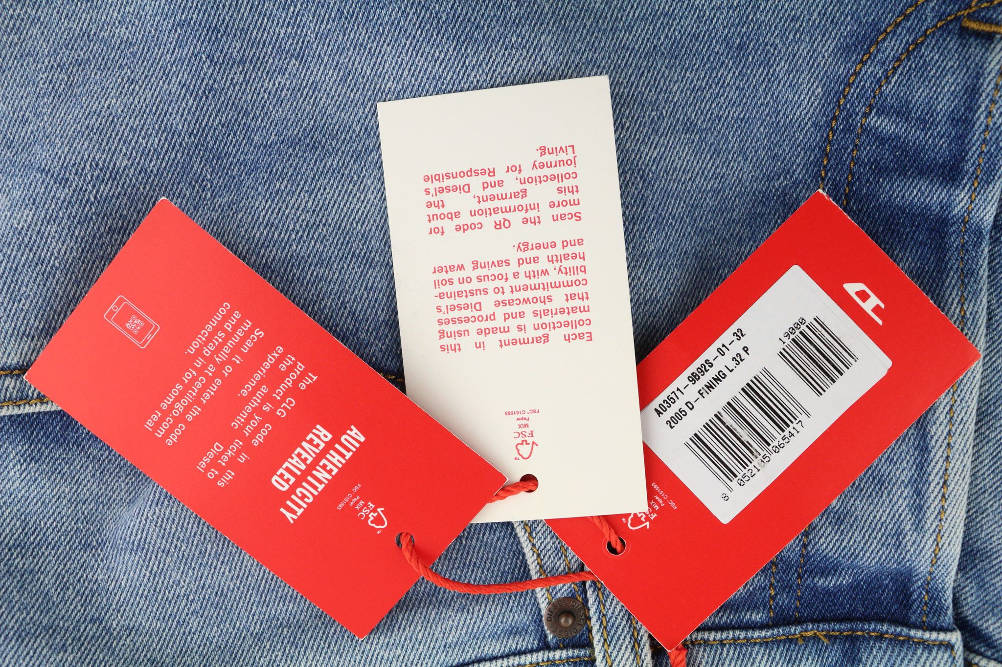 Diesel 2005 D-FINING 9B92S W32/L32 Tapered Denim 40398 Size US 32 / EU 48 - 7 Thumbnail