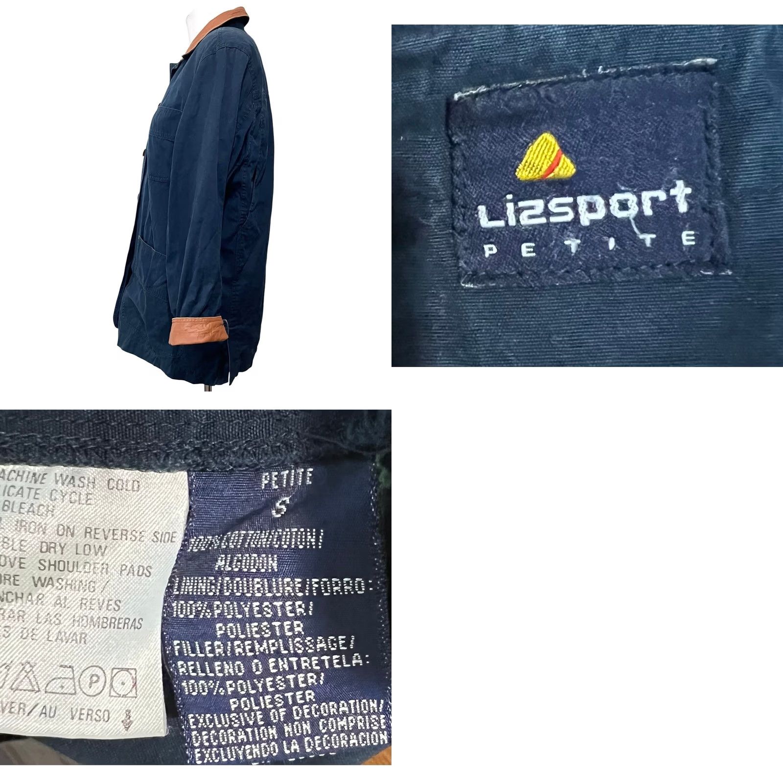 Vintage VINTAGE Lizsport Barn Chore Field Jacket Women's Petite S Navy Tan Cuffs Button Size S / US 4 / IT 40 - 8 Thumbnail