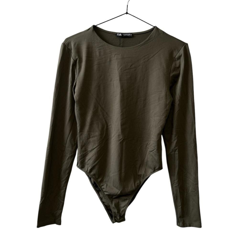 Zara Zara Olive Green Long Sleeve Bodysuit Size M / US 6-8 / IT 42-44 - 1 Thumbnail