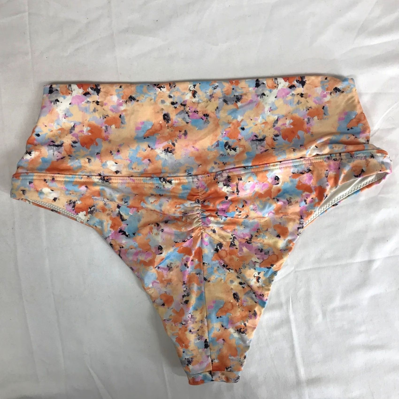 Prana prAna XS Aurelia High Waisted Ruched Back Bikini Bottom Floral Multi Size 26" / US 2 / IT 38 - 6 Thumbnail