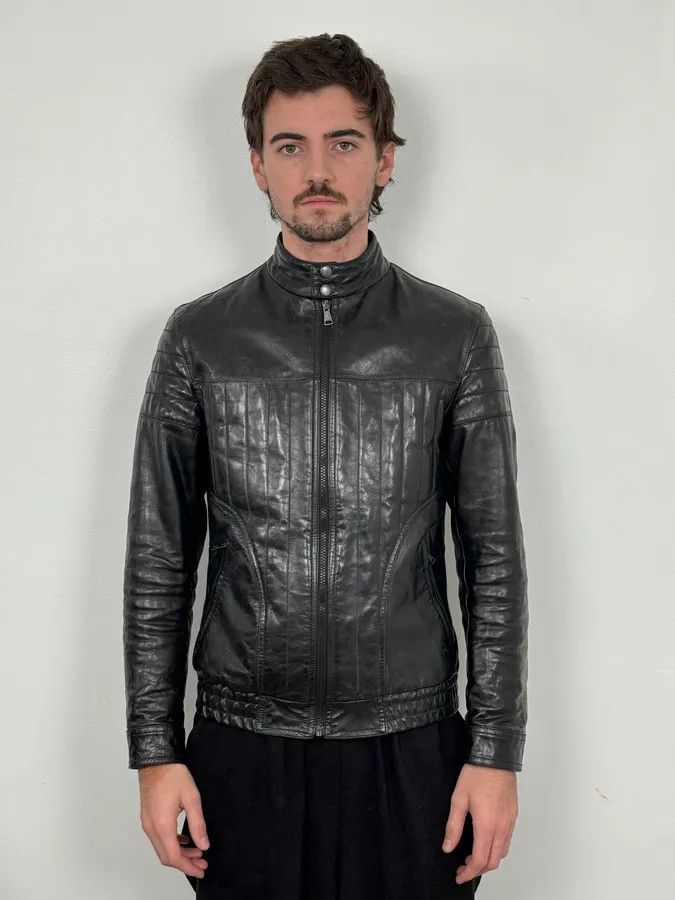 Dolce & Gabbana 2000s Dolce & Gabbana Biker Black Leather Jacket Size US M / EU 48-50 / 2 - 2 Thumbnail