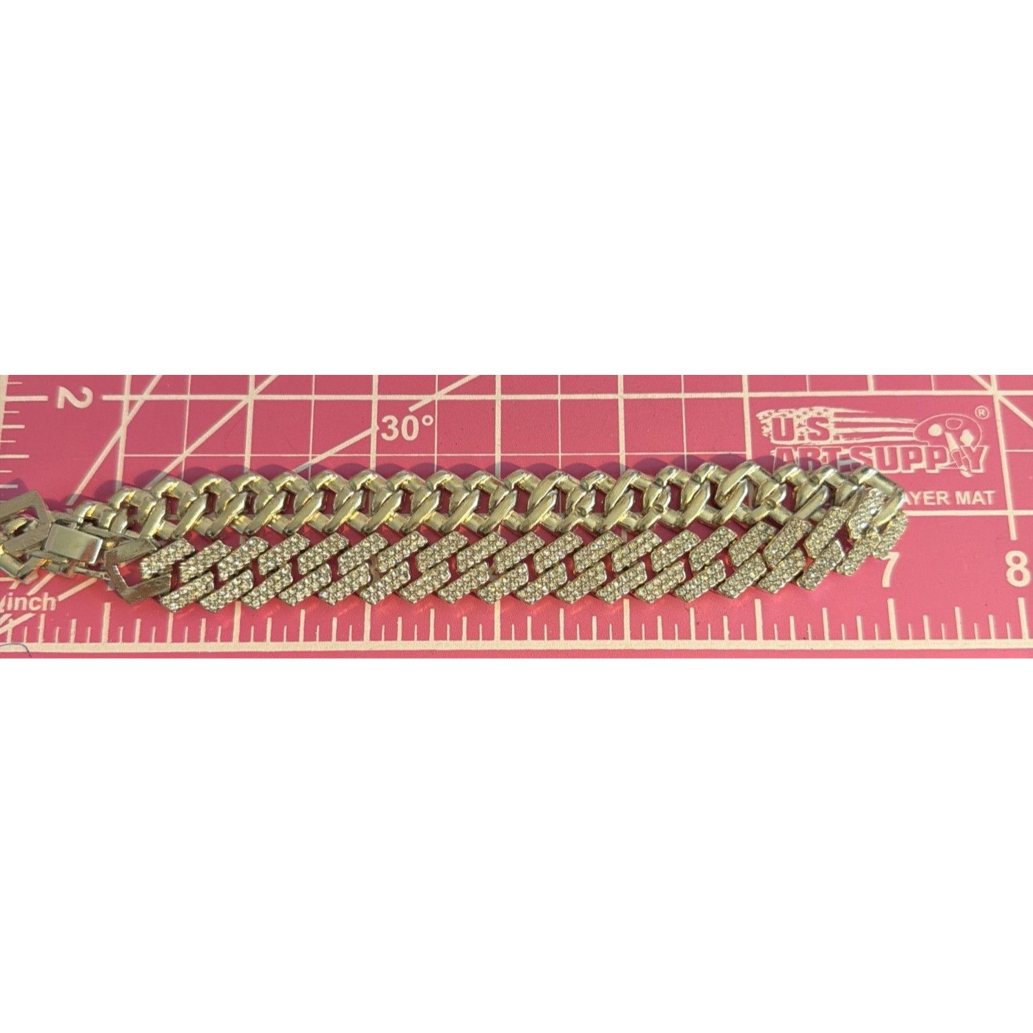 Other Vintage Flat Cuban Bling Iced Out Necklace Choker Collar Fol Size ONE SIZE - 5 Thumbnail