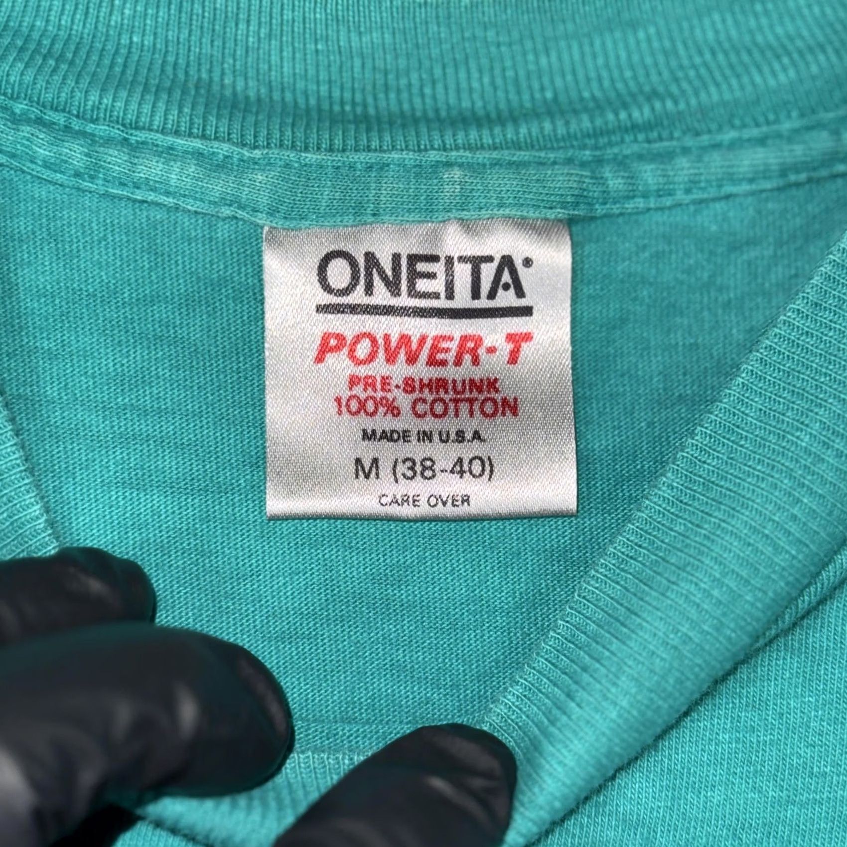 Vintage VINTAGE Oneita Green Cross Country Shirt Mens M Regular Crew Neck Tee 1988 Wild West graphic USA Size US M / EU 48-50 / 2 - 3 Thumbnail