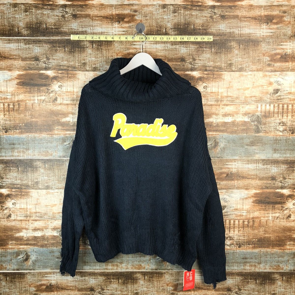Homespun Knitwear × Japanese Brand RCWB Dark Blue Turtle Neck ripped Knitwear #A1355 Size M / US 6-8 / IT 42-44 - 1 Thumbnail