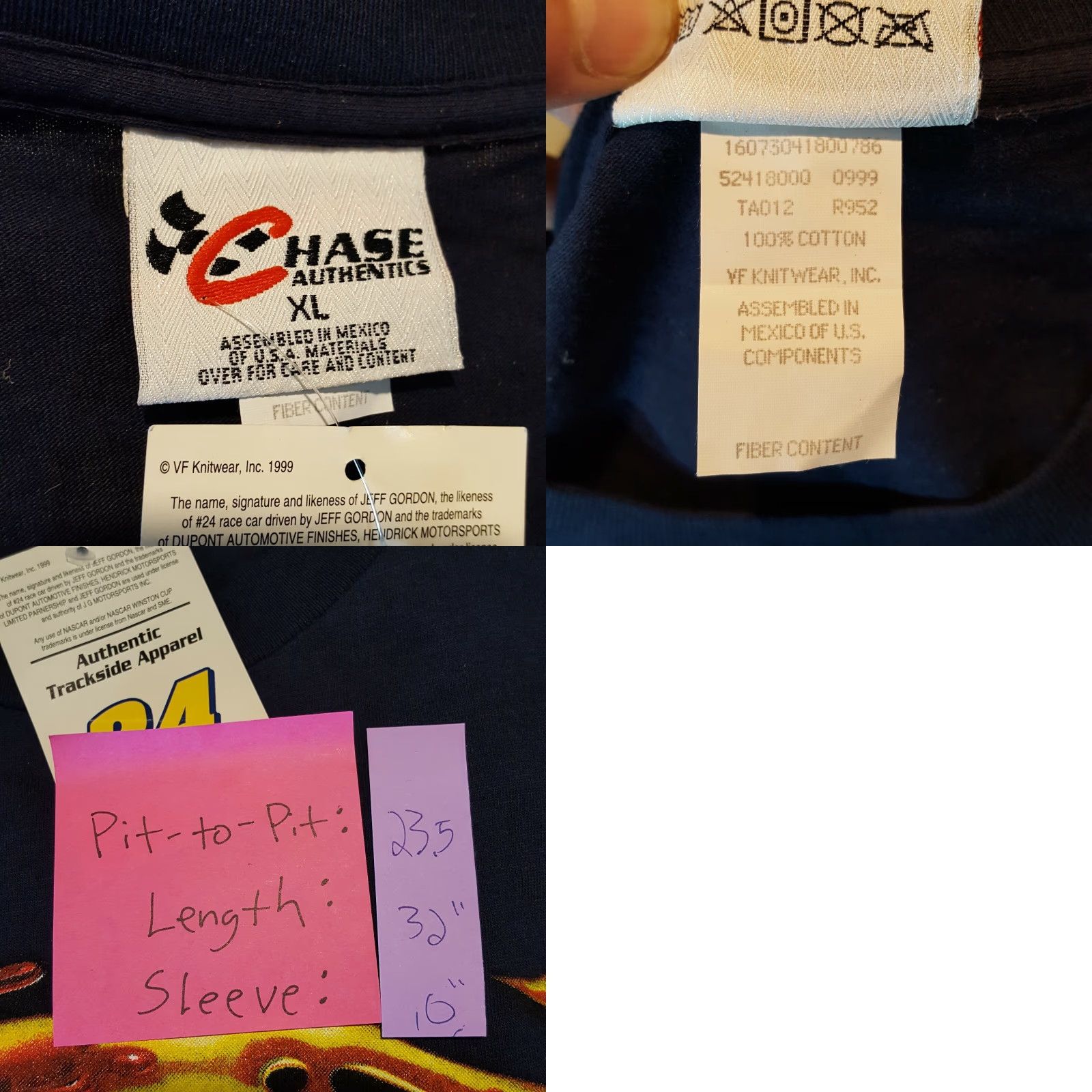 Chase Authentics VINTAGE Chase Authentics NASCAR Racing T-Shirt Men XL DuPont Jeff Gordon Navy Blue Graphic Print Crew Neck Short Sleeve NOS 90s Retro Racing Car Size US XL / EU 56 / 4 - 8 Thumbnail