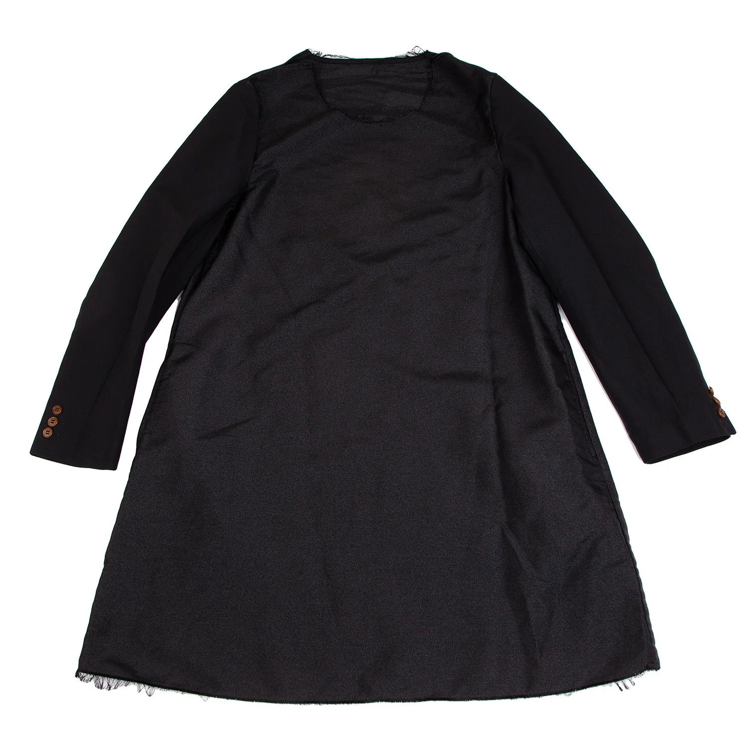 Comme des Garcons Homme Plus Shiny Cut-Off Pullover Jacket in Black, Size M Size US M / EU 48-50 / 2 - 1 Thumbnail