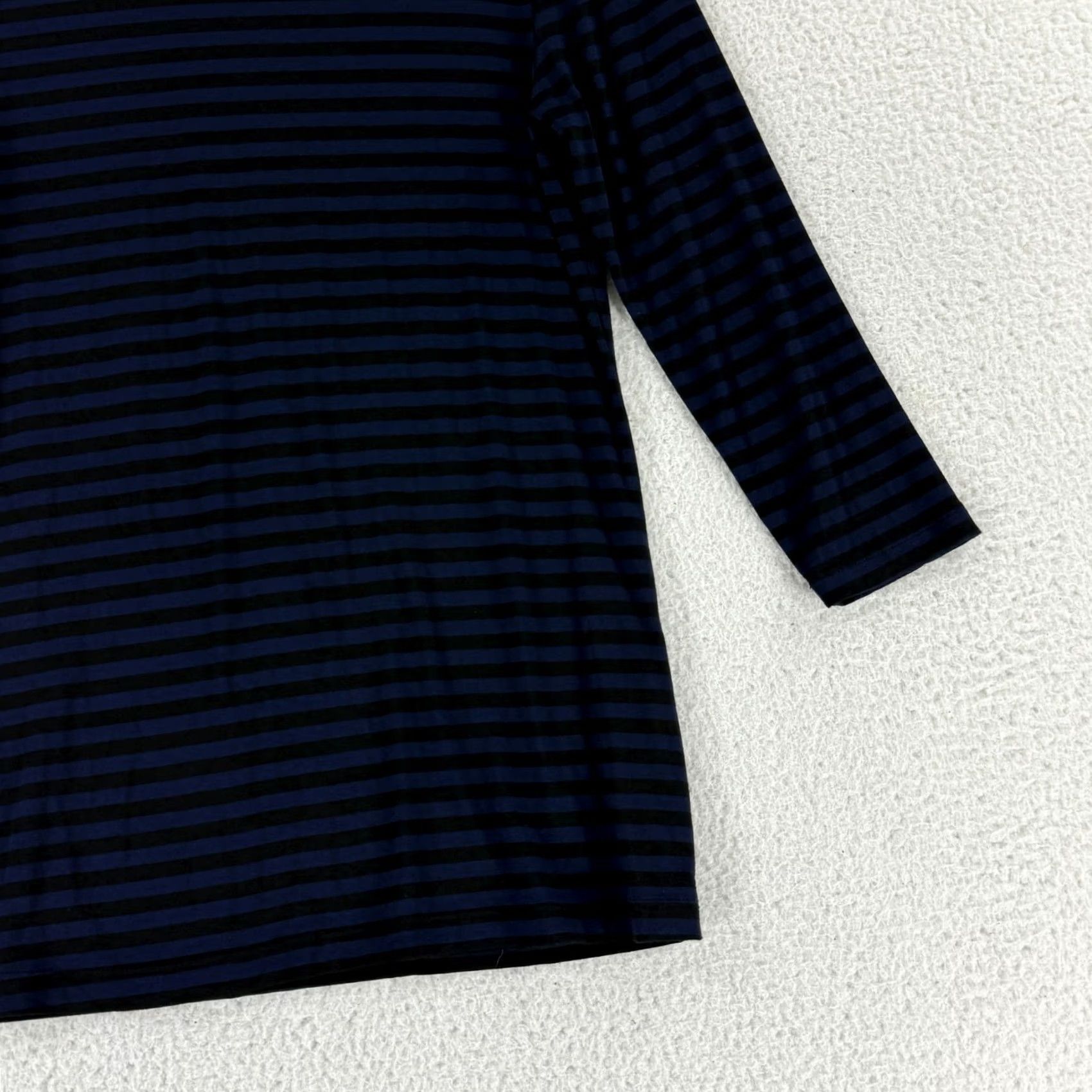 L'AGENCE L'Agence Aja Turtleneck Shirt Womens Small Blue Black Striped 3/4 Sleeve Casual Size S / US 4 / IT 40 - 3 Thumbnail