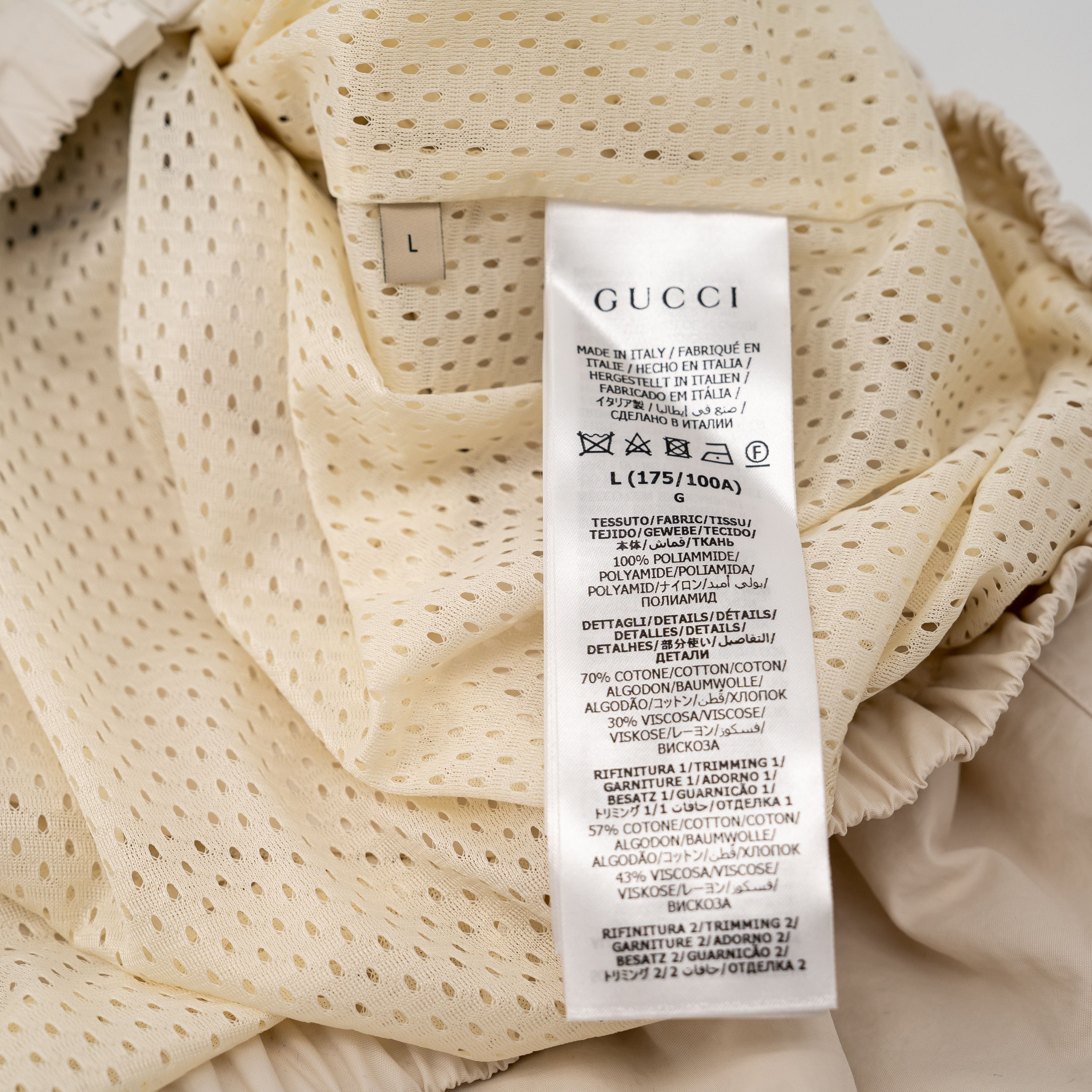 Gucci L Gucci Nylon Zip Jacket Windbreaker I Feel White Yellow Size US L / EU 52-54 / 3 - 10 Thumbnail