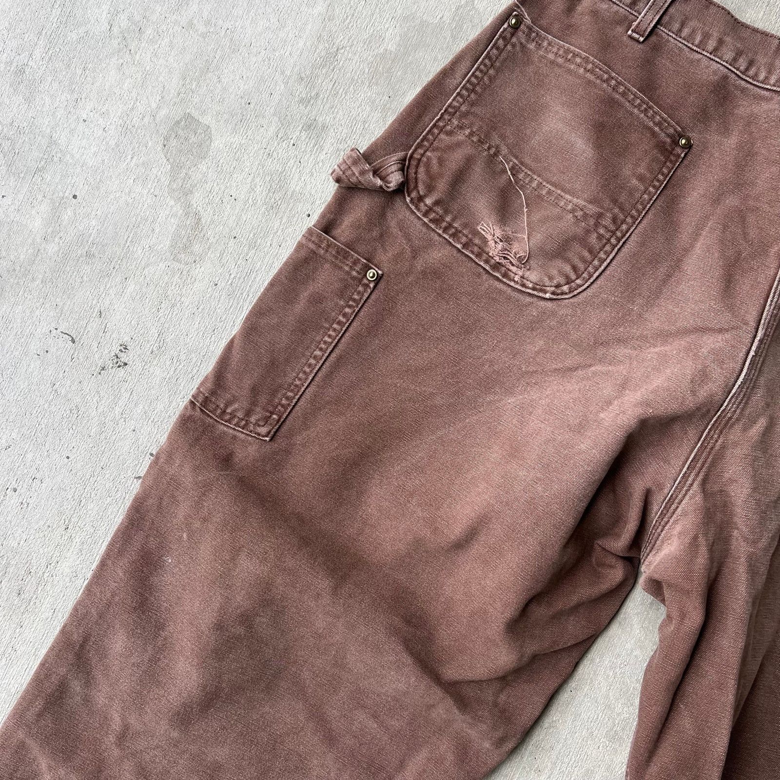 Carhartt × Vintage Vintage Y2K Carhartt B136 CHT brown double knee work pants Size US 39 - 4 Thumbnail