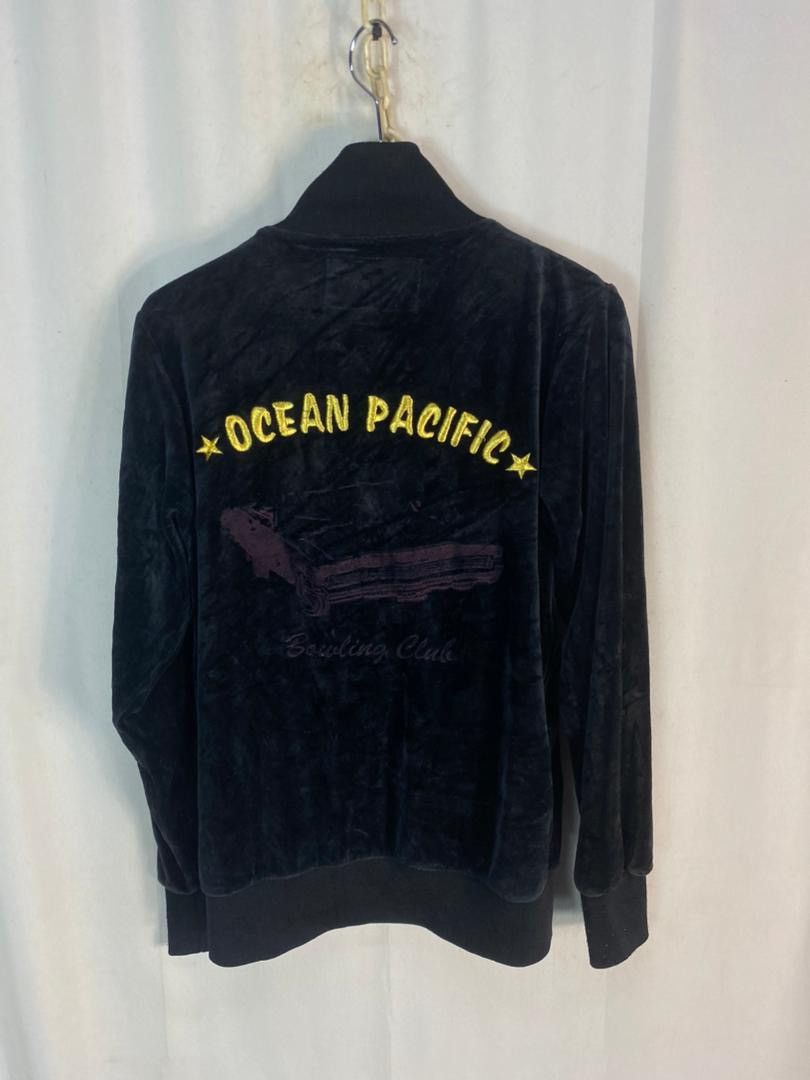 Japanese Brand × Vintage Houston ocean pacific bowling club velvet zipper sweater Size US M / EU 48-50 / 2 - 1 Thumbnail