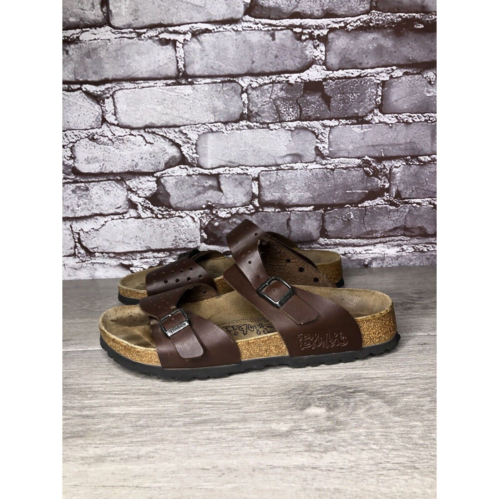 Birkenstock Birkenstock Birki's Freeport Brown Perforated Strap Sandals Size US 7 / IT 37 - 5 Thumbnail