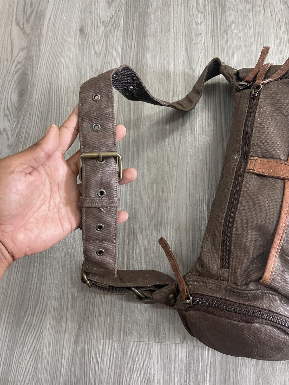 Japanese Brand × RAGEBLUE Rageblue multi compartment waxed crossbody bag Size ONE SIZE - 5 Thumbnail