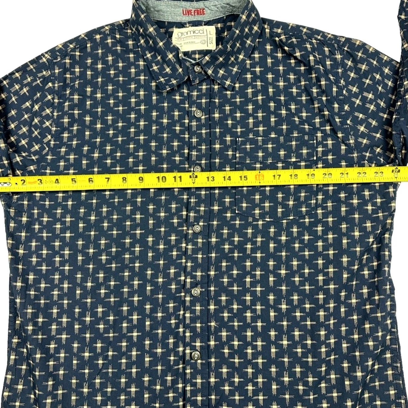 Gramicci Gramicci Men’s 100% Cotton L/S Button Shirt Blue Large Shirt Mens Button-Front Front-Blue Cotton Classic Size US L / EU 52-54 / 3 - 5 Thumbnail