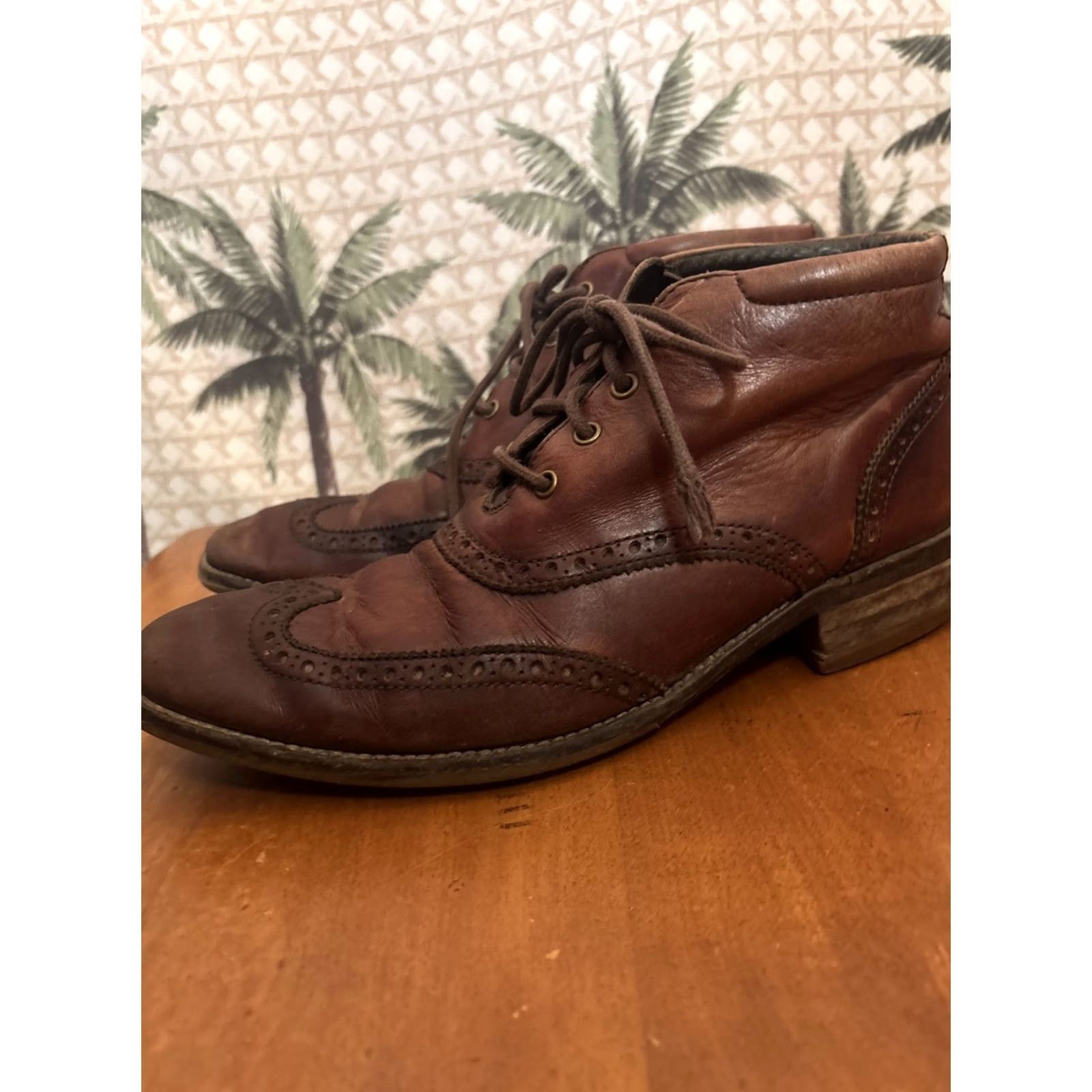 Cole Haan Brown Leather Chukka Wingtip Boot Cole Haan Williams Wingtip Chukka II Oxford Brown Leather  main image 2
