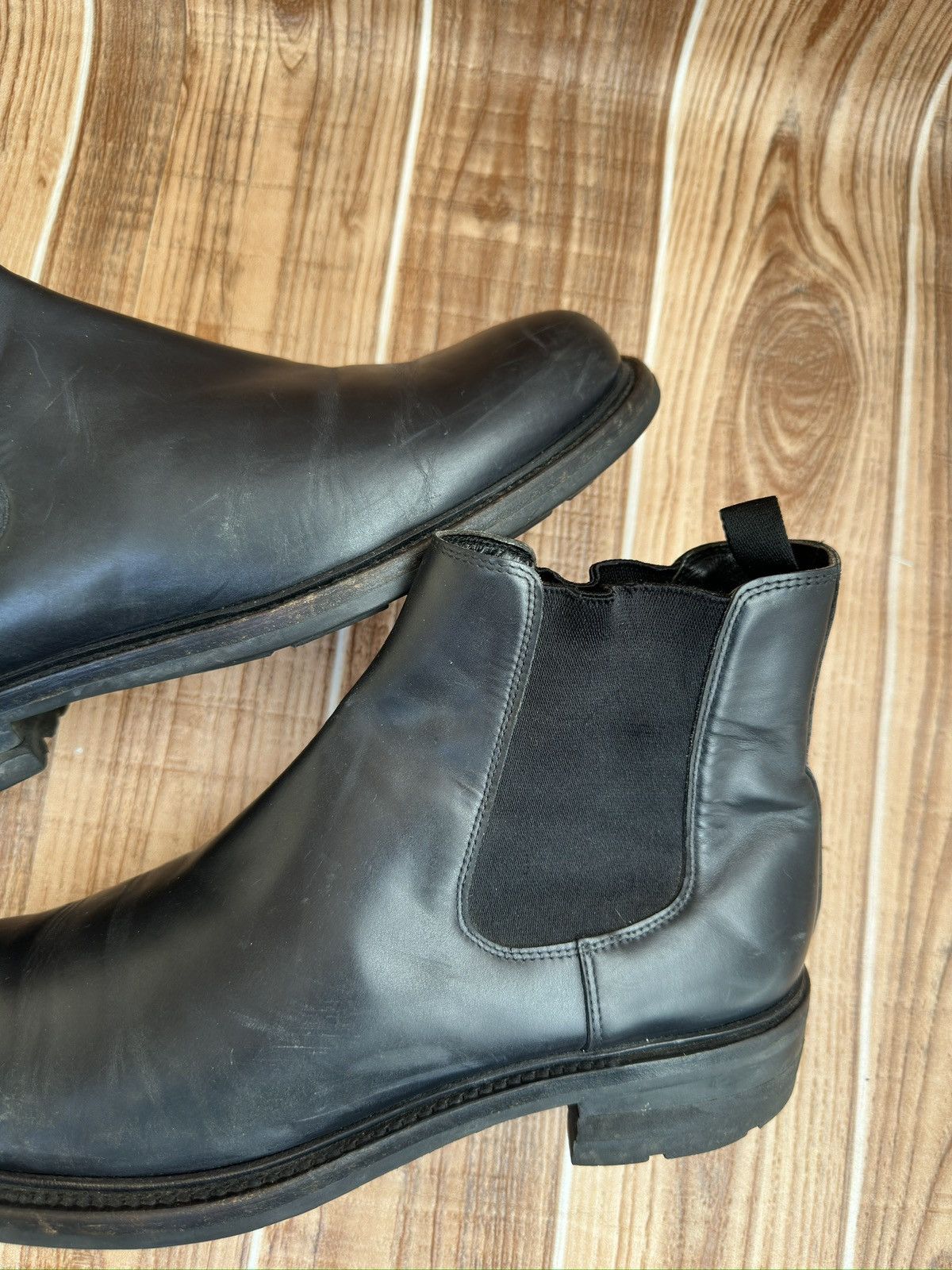 Prada Prada Black Leather Mens Vintage Chelsea Boots Size US 9 / EU 42 - 8 Thumbnail