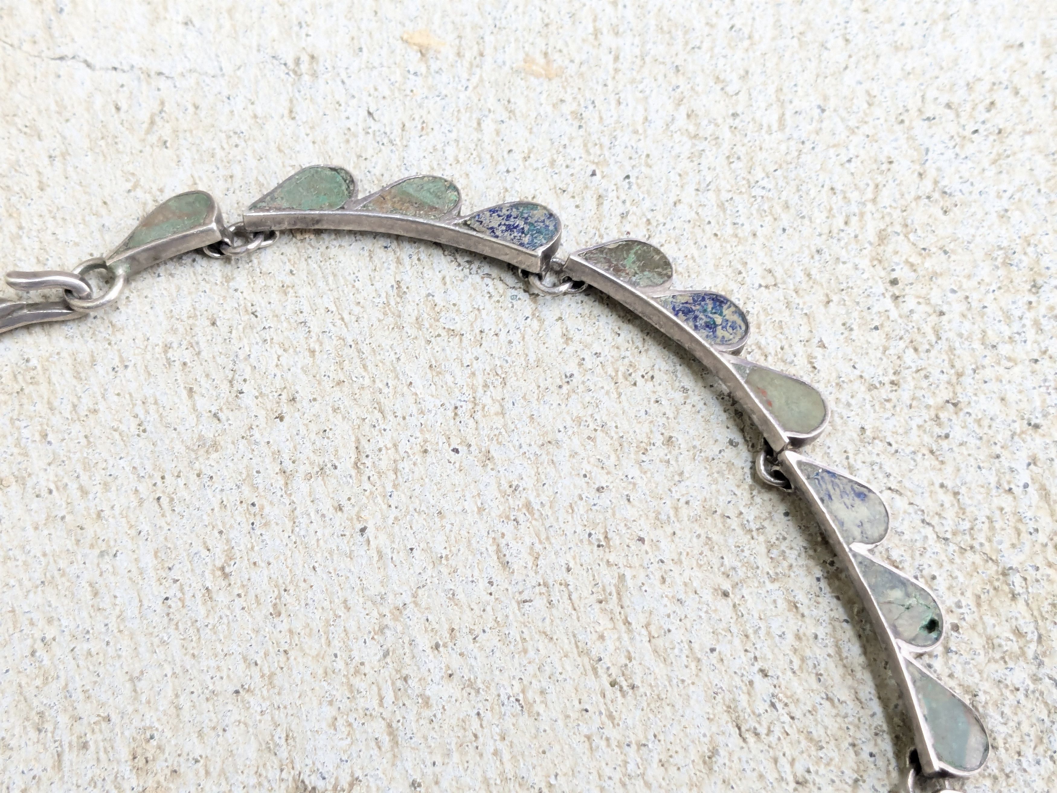 Vintage Vintage Sterling Silver Necklace Bracelet Turquoise Mask Size ONE SIZE - 11 Thumbnail