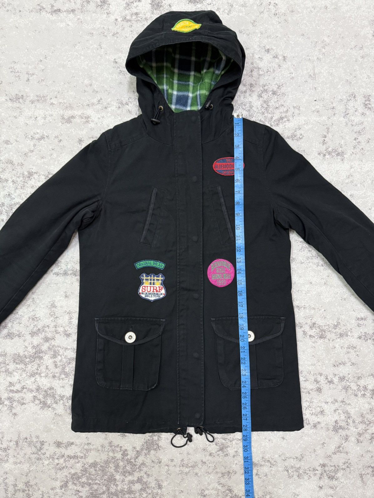 Japanese Brand Bluemoon Jeans Patches Fleece Lined Parka Jacket Hoodie Size S / US 4 / IT 40 - 16 Thumbnail