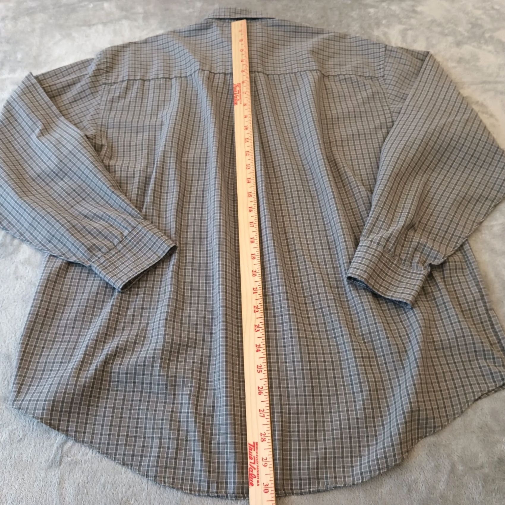 Arrow Arrow Shirt Mens Medium Gray Plaid Long Sleeve Button Up Cotton Blend Size US M / EU 48-50 / 2 - 6 Thumbnail