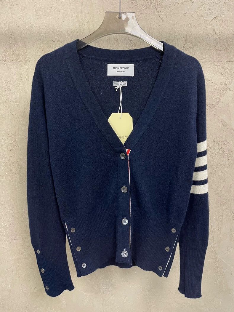 Thom Browne Thom Browne A Tibetan blue four-striped cashmere sweater Size M / US 6-8 / IT 42-44 - 4 Thumbnail