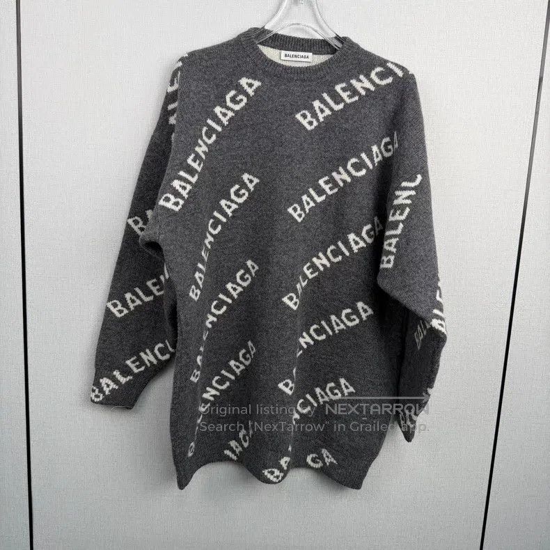 Balenciaga Balenciaga Fully Printed Logo Knit Sweater Size US XS / EU 42 / 0 - 1 Thumbnail
