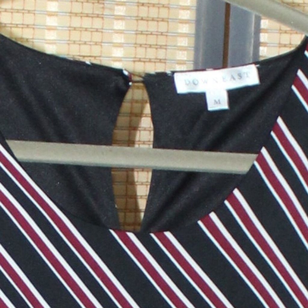 Other Downeast Deep Red, Black, & White Diagonal Striped Dress Size M / US 6-8 / IT 42-44 - 4 Thumbnail