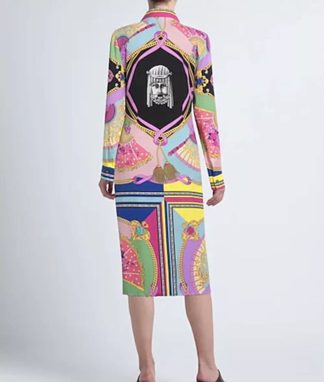 Versace Versace Ventagli Midi Shirt Dress size 48/us size 12 Size XL / US 12-14 / IT 48-50 - 3 Thumbnail