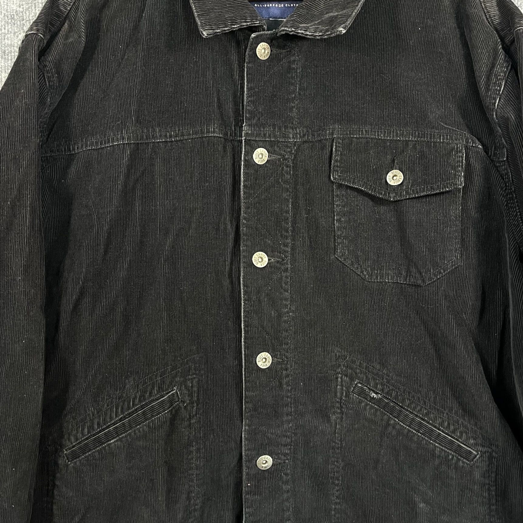 Vintage VINTAGE Canyon River Blues 90s Thick Corduroy Trucker Jacket Mens 2XL Black Size US XXL / EU 58 / 5 - 2 Thumbnail
