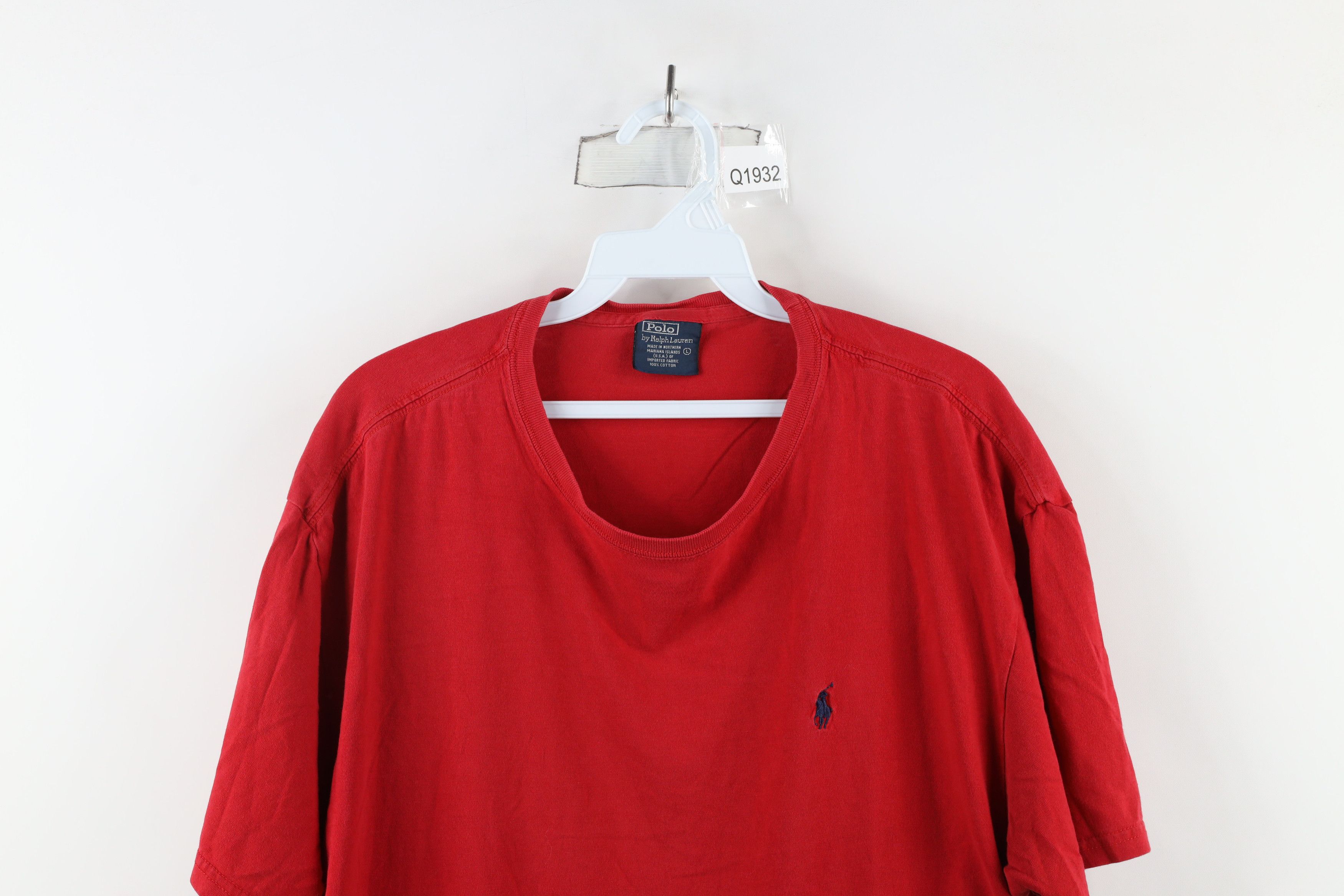 Ralph Lauren × Vintage Vintage 90s Ralph Lauren Short Sleeve T-Shirt Red Cotton USA Size US L / EU 52-54 / 3 - 2 Thumbnail