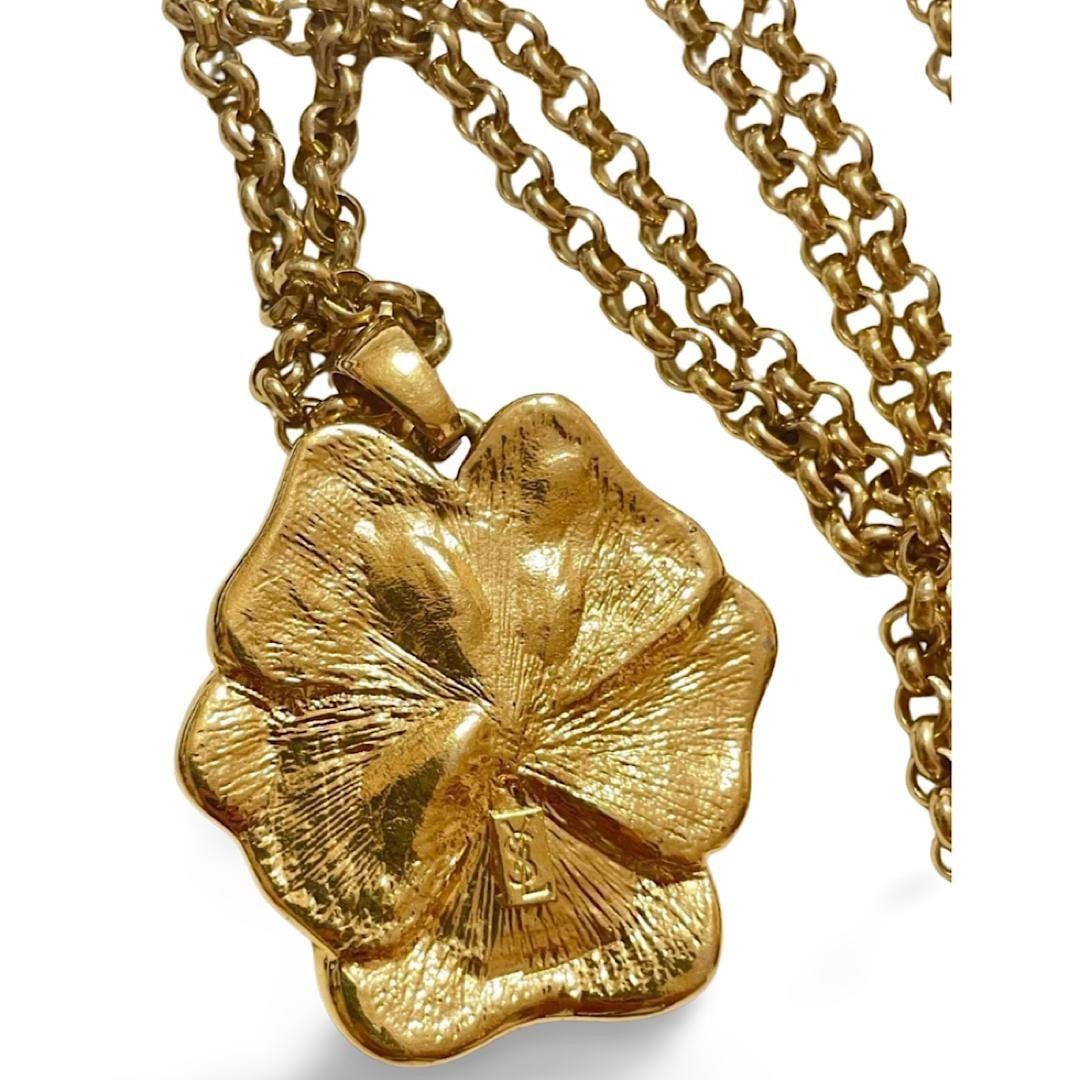 Yves Saint Laurent Vintage Yves Saint Laurent golden chain necklace with pansy Size ONE SIZE - 4 Thumbnail