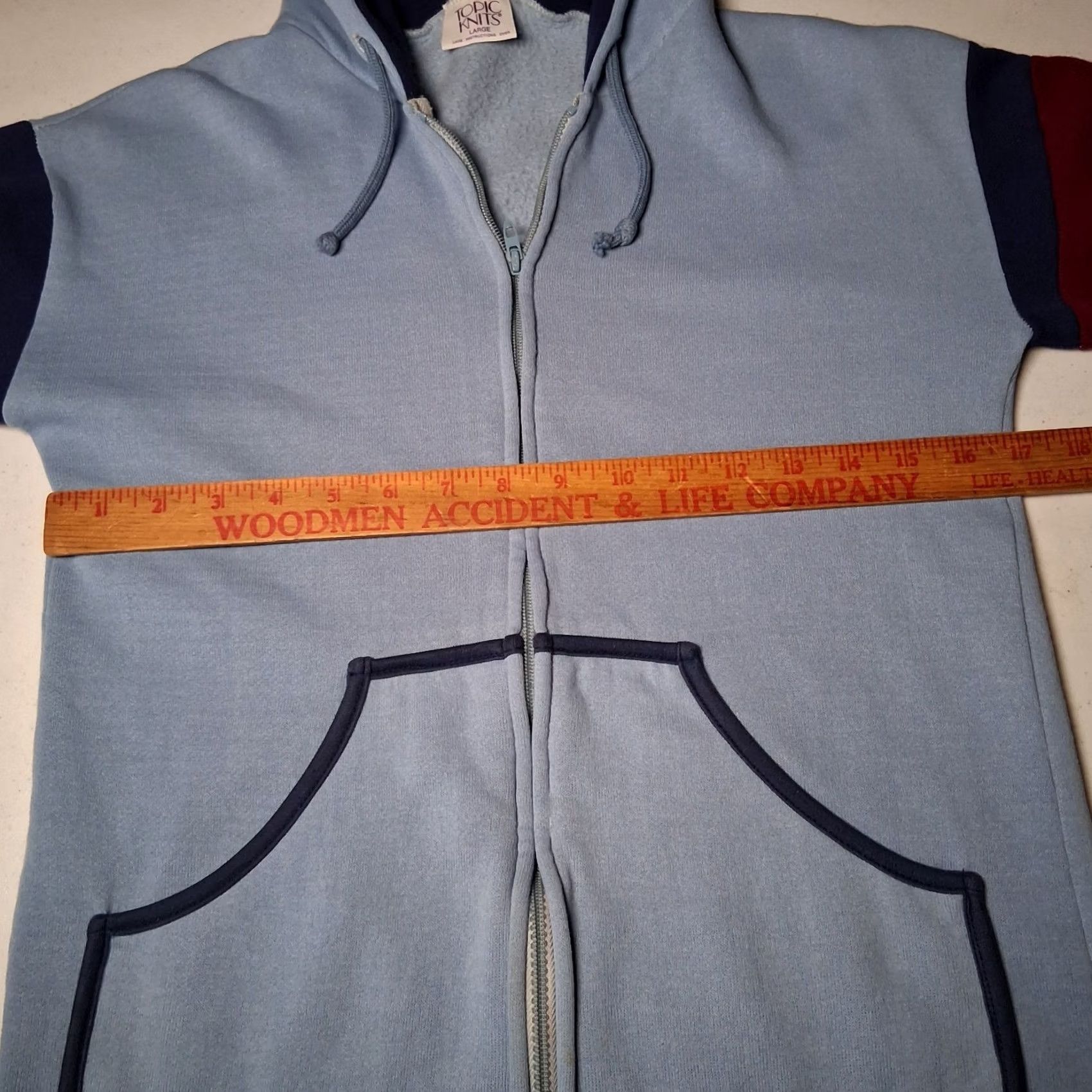 Vintage VINTAGE Topic Knits Hooded Sweatshirt Women L Blue Retro Sport Hoodie Knit Full Zip Pockets Made in USA Mens? Women? Size L / US 10 / IT 46 - 5 Thumbnail