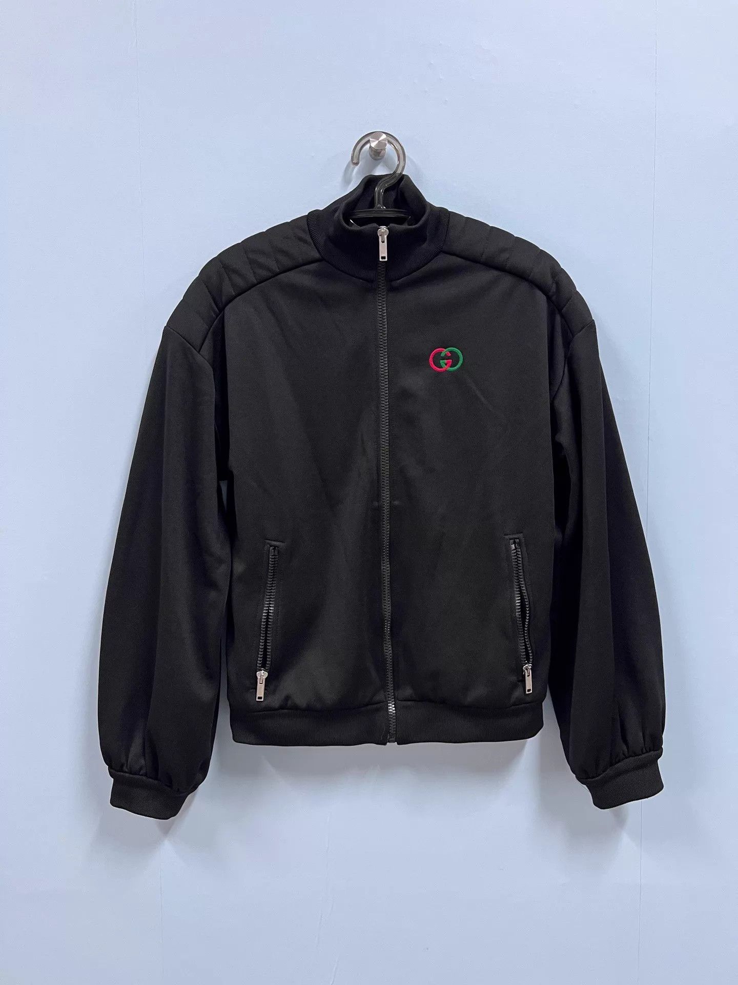 Gucci Gucci Black Red Green Logo Zip-Up Jacket XXS Size XXS / US 00 / IT 34 - 1 Thumbnail