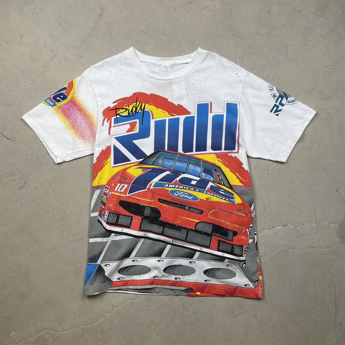 NASCAR × Vintage Vintage 90's Nascar Ricky Rudd Tide AOP Tshirt | Grailed