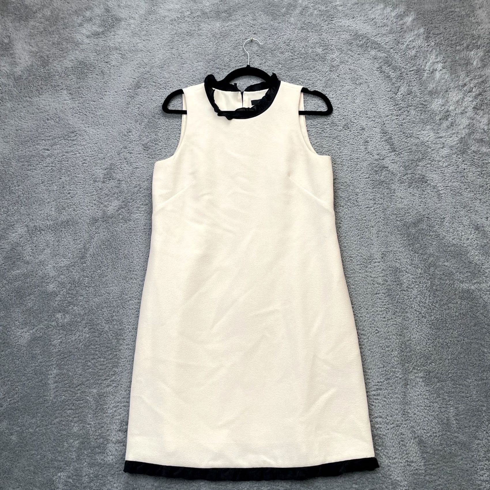J.Crew J.CREW Dress Womens 6 Beige Shift Sleeveless Zip Lined Textured Round Neck Casual Party/Cocktail Size M / US 6-8 / IT 42-44 - 2 Thumbnail