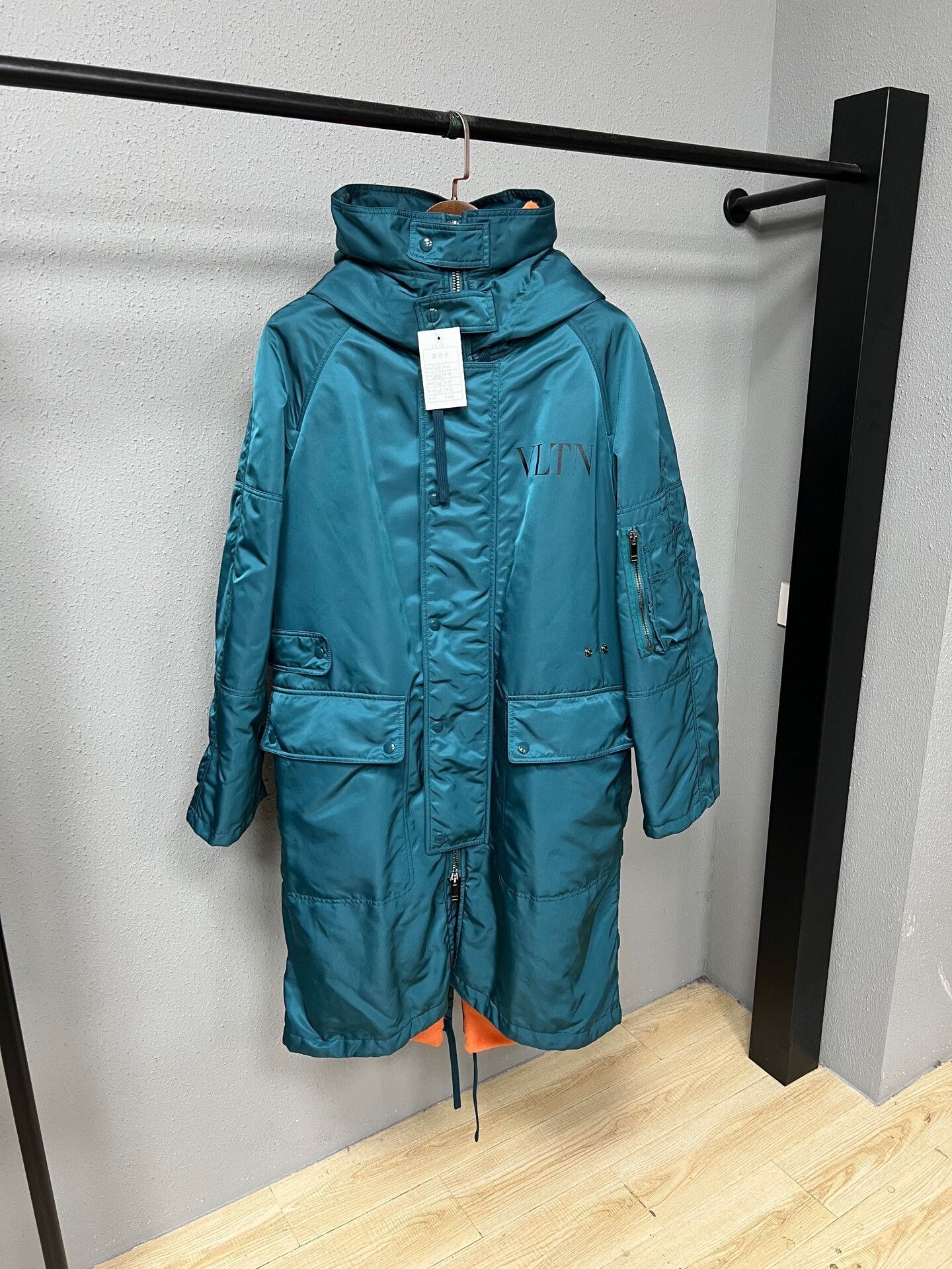 Valentino teal long parka coat by Valentino Size US L / EU 52-54 / 3 - 1 Thumbnail